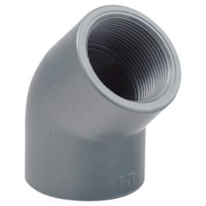 Коліно різьбове 45° ПВХ Hidroten 1002315, ВР/ВР, d1 1/2"