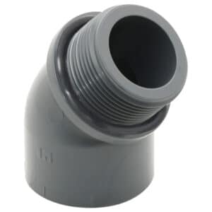 Коліно перехідне 45° ПВХ Hidroten 1002153, зовнішня різьба, d40 мм, 1 1/4"