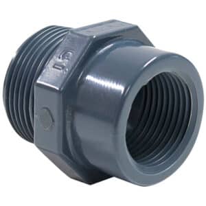 Перехідник ПВХ Hidroten 1002475, різьбове з'єднання НР-ВР, 1 1/4"-1"