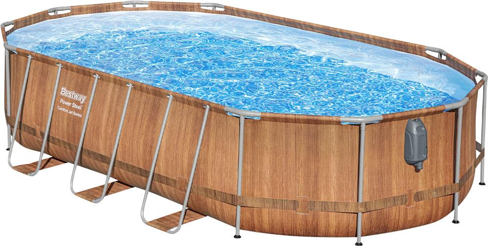 Каркасный бассейн Bestway 56719 (610х366х122 см) с гидромассажем, картриджным фильтром и лестницей - Зображення 2