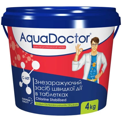 Хлор шок для басейну AquaDoctor C-60T 4 кг в таблетках - Зображення 3