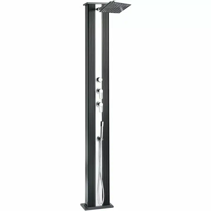 Душ сонячний Aquaviva Hybride Dada Straight алюмінієвий з мийкою для ніг, антрацит DS-D463NX, 40 л