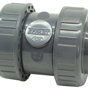 Зворотний клапан ПВХ Effast CERCBE025C кульовий, з внутрішнім різьбленням 3/4" та ущільненням EPDM, d25
