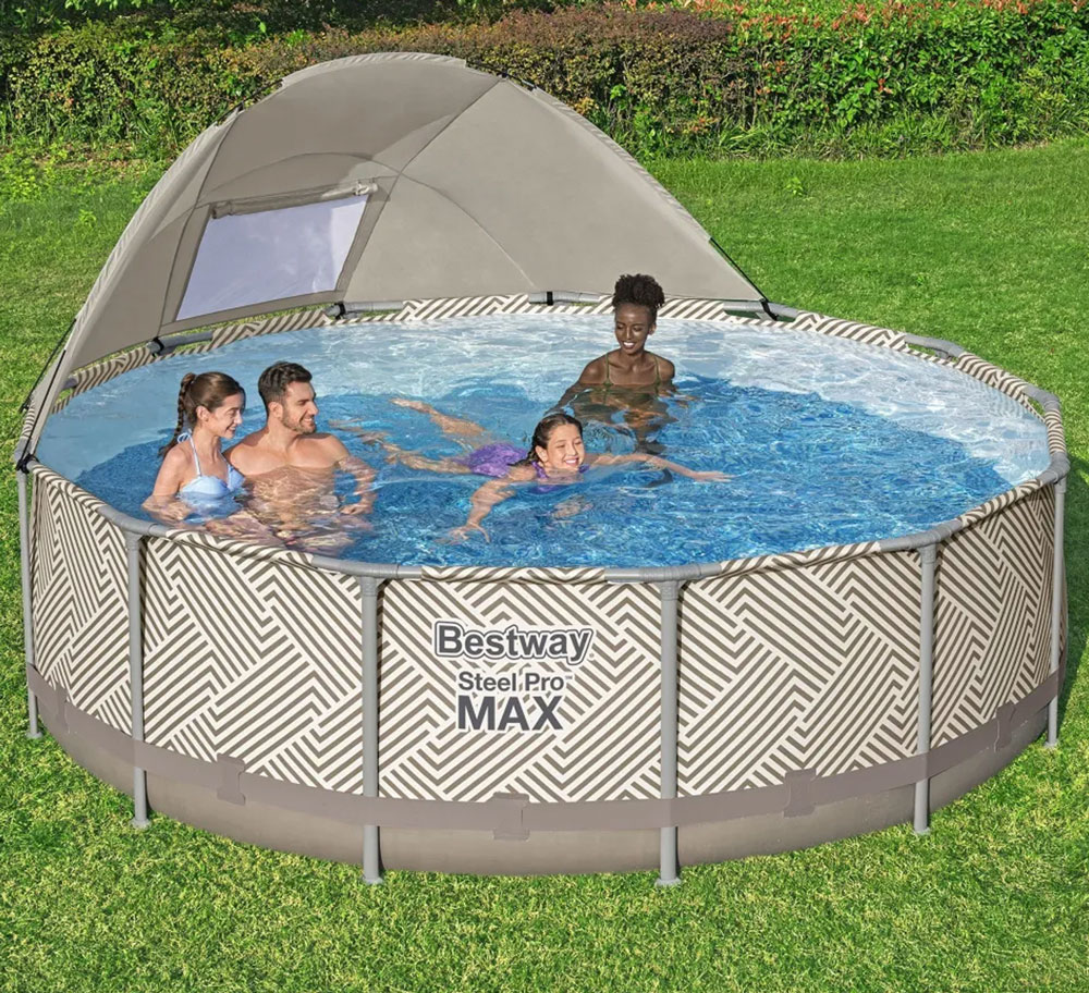Каркасний басейн Bestway 561FY (396х107 см) з картриджним фільтром, драбиною, тентом і навісом - Зображення 2