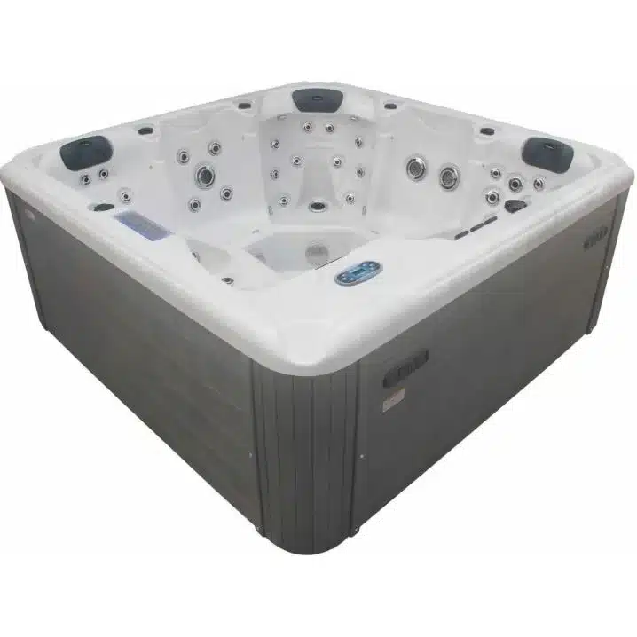 Гідромасажний басейн Aquajoy Santorini (220х220х95 см), Сріблясто-білий мармур
