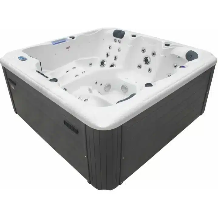 Гідромасажний басейн Aquajoy Santorini (220х220х95 см), Сріблясто-білий мармур - Зображення 4
