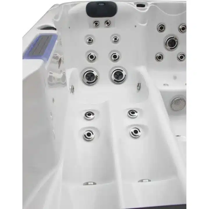 Гідромасажний басейн Aquajoy Santorini (220х220х95 см), Сріблясто-білий мармур - Зображення 3