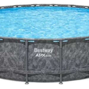 Каркасний басейн Bestway Grey 561JZ (671х132 см) з піщаним фільтром, тентом та драбиною