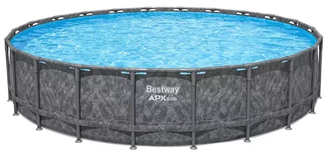 Каркасний басейн Bestway Grey 561JZ (671х132 см) з піщаним фільтром, тентом та драбиною