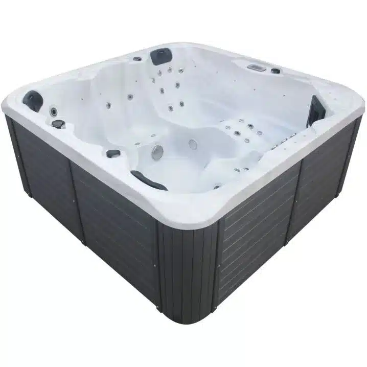 СПА-басейн Aquajoy Riviera (200х200х90 см), сріблясто-білий мармур, з динаміками та LED-підсвічуванням - Зображення 3