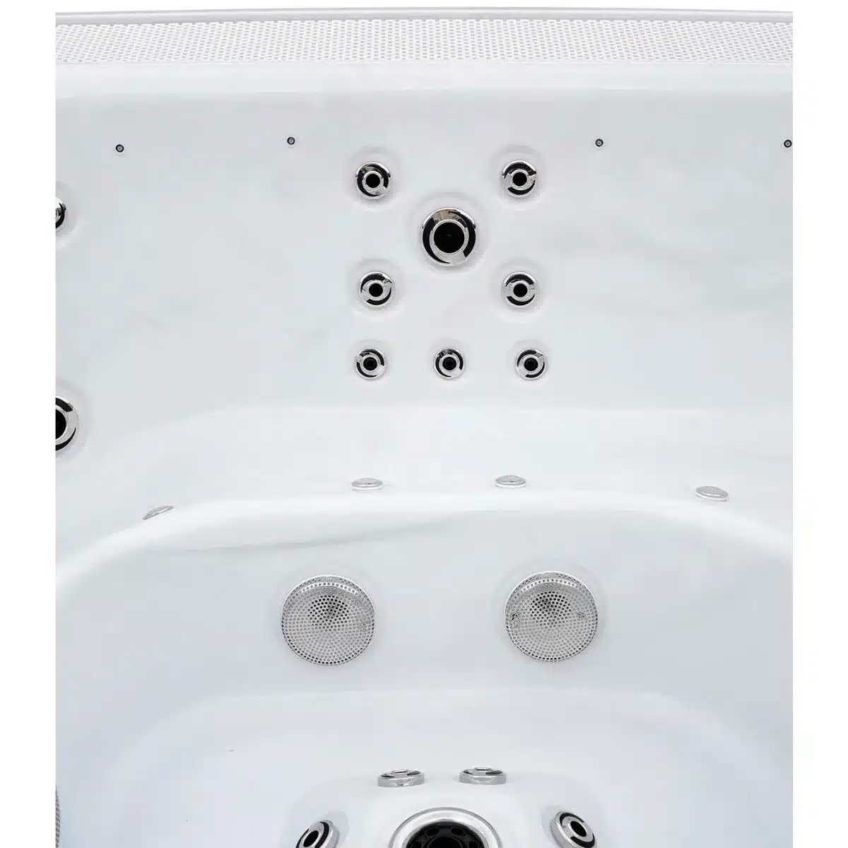 Переливний СПА-басейн Aquajoy Serenity (250х230х96 см), сріблясто-білий мармур, чорний корпус - Зображення 10