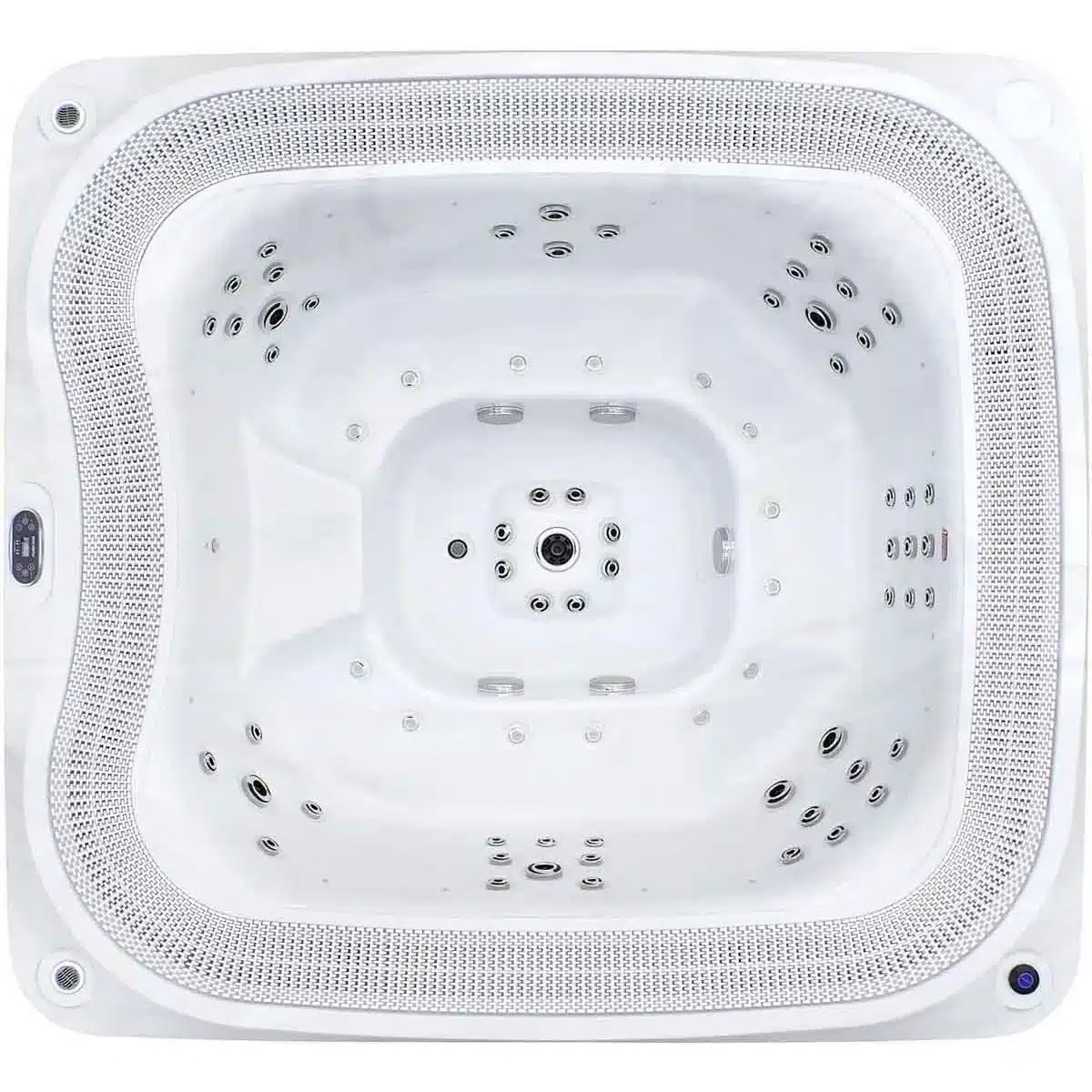 Переливний СПА-басейн Aquajoy Serenity (250х230х96 см), сріблясто-білий мармур, чорний корпус - Зображення 3