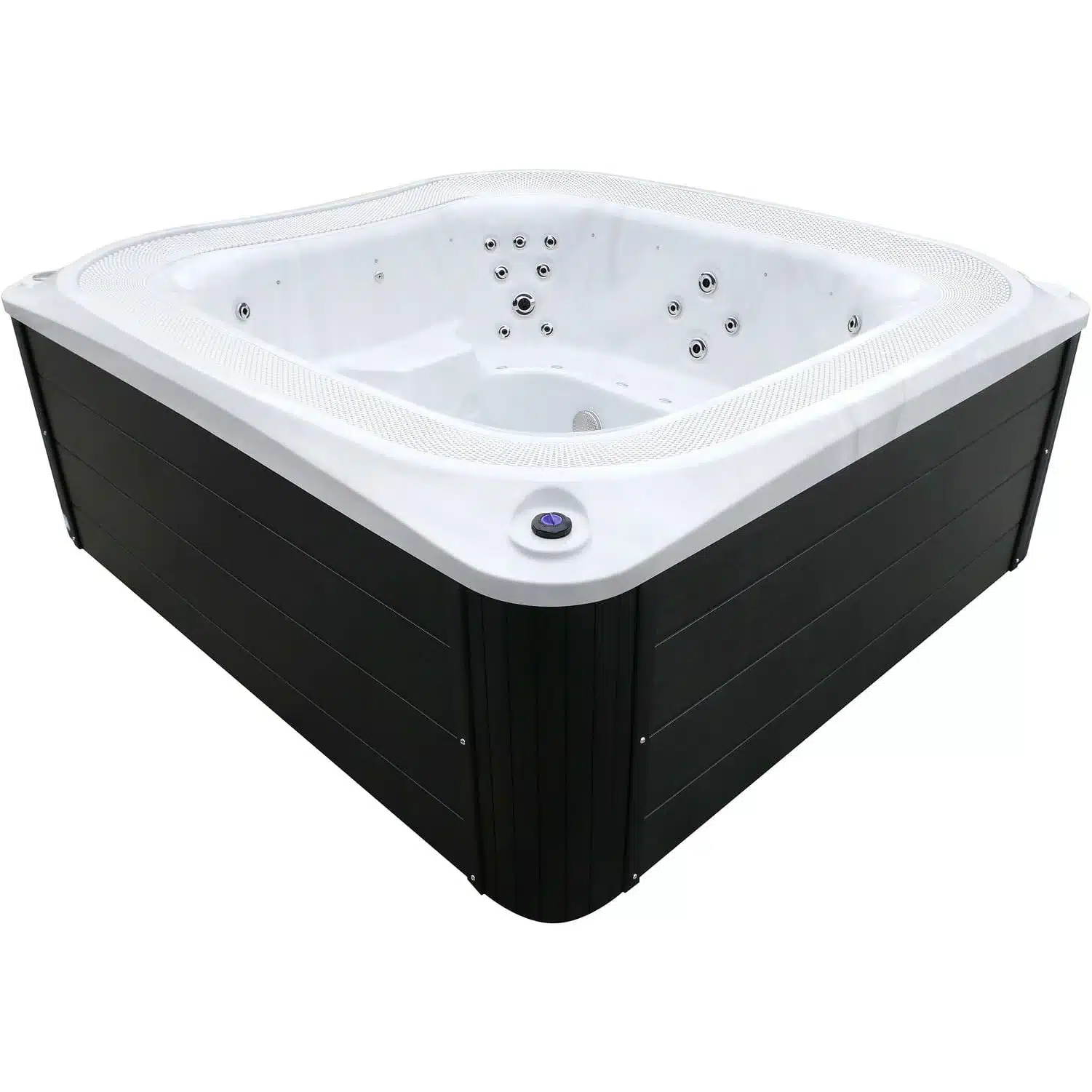 Переливний СПА-басейн Aquajoy Serenity (250х230х96 см), сріблясто-білий мармур, чорний корпус - Зображення 4