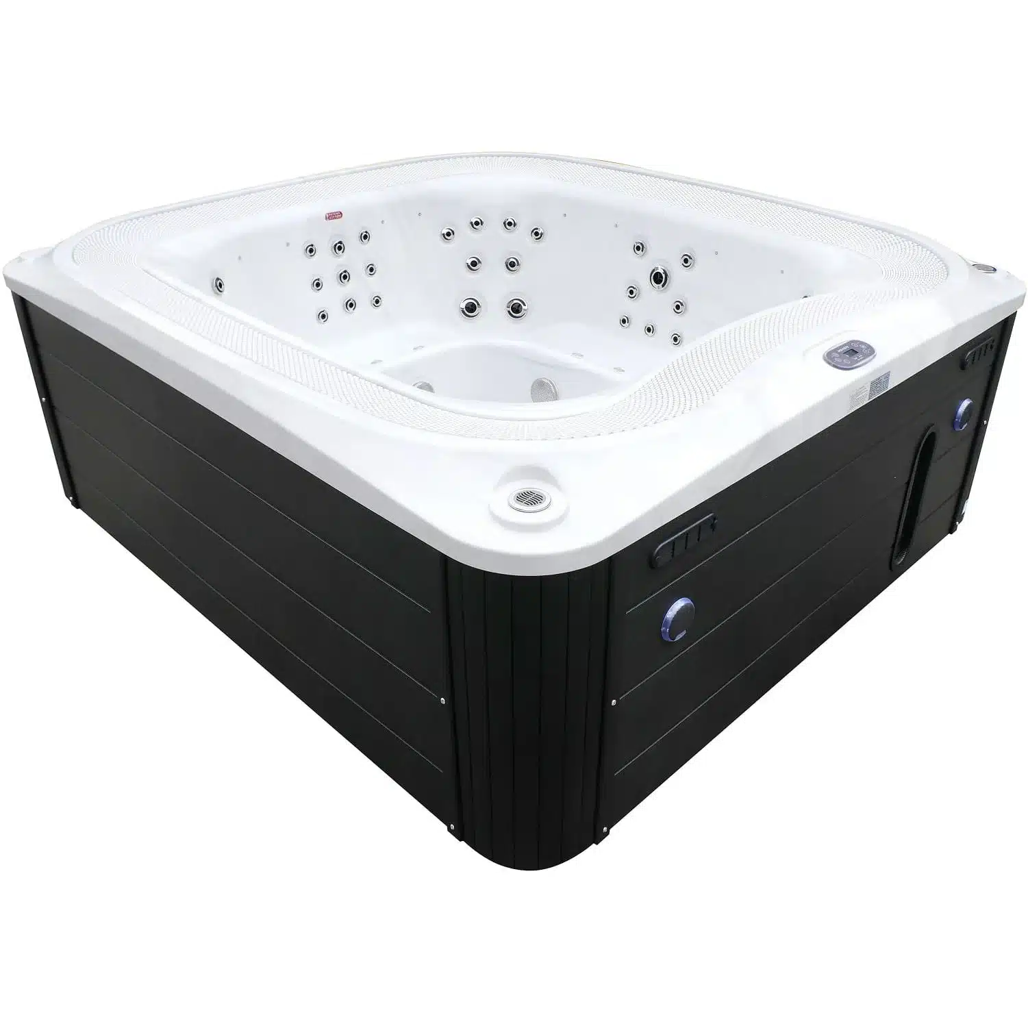 Переливний СПА-басейн Aquajoy Serenity (250х230х96 см), сріблясто-білий мармур, чорний корпус - Зображення 5