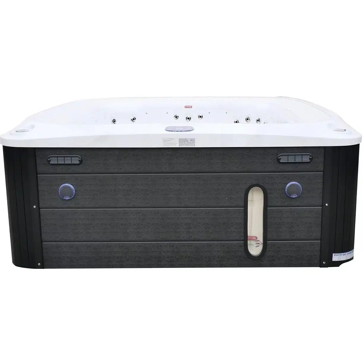 Переливний СПА-басейн Aquajoy Serenity (250х230х96 см), сріблясто-білий мармур, чорний корпус - Зображення 6