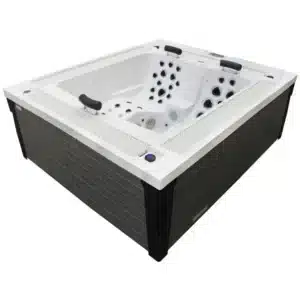 Переливний СПА-басейн Aquajoy Marmaris (230х198х89 см), Сріблясто-білий мармур