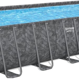 Каркасний басейн Bestway Grey 561KG (732х366х132 см) з пісочним фільтром, тентом та драбиною