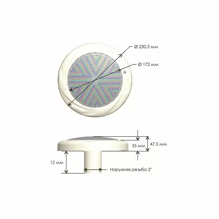 Прожектор світлодіодний Aquajoy 008 252LED 18 Вт RGB, із закладною - Зображення 6