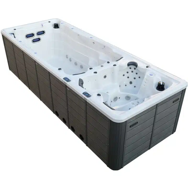 Плавальний SPA басейн Aquajoy Equilibrium (580х220х150 см), Сріблясто-білий мармур