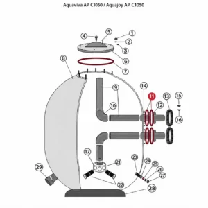Комплект з'єднань для фільтра Aquaviva AP C1050