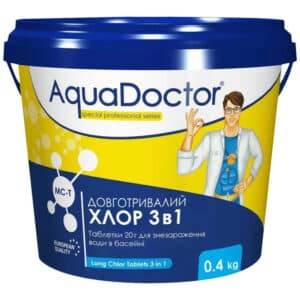 Хлор 3 в 1 для басейну AquaDoctor MC-T 0.4 кг (таблетки по 20 г)